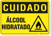 Placa Cuidado  Álcool Hidratado