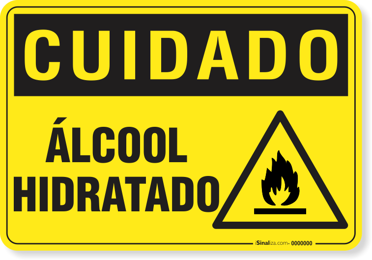 Placa Cuidado  Álcool Hidratado