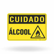 Placa Cuidado - Álcool Símbolo