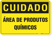 Placa Cuidado  Área De Produtos Químicos