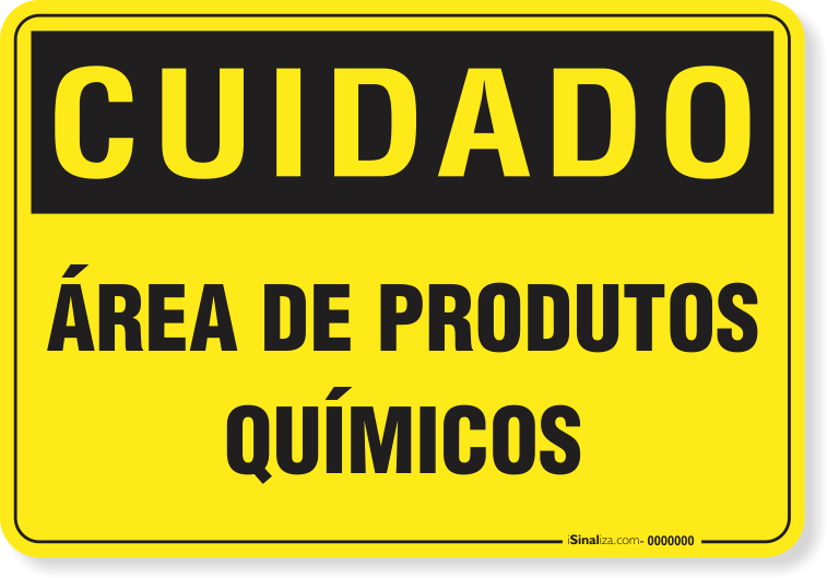 Placa Cuidado  Área De Produtos Químicos