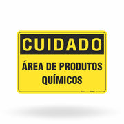 Placa Cuidado - Área de Produtos Químicos