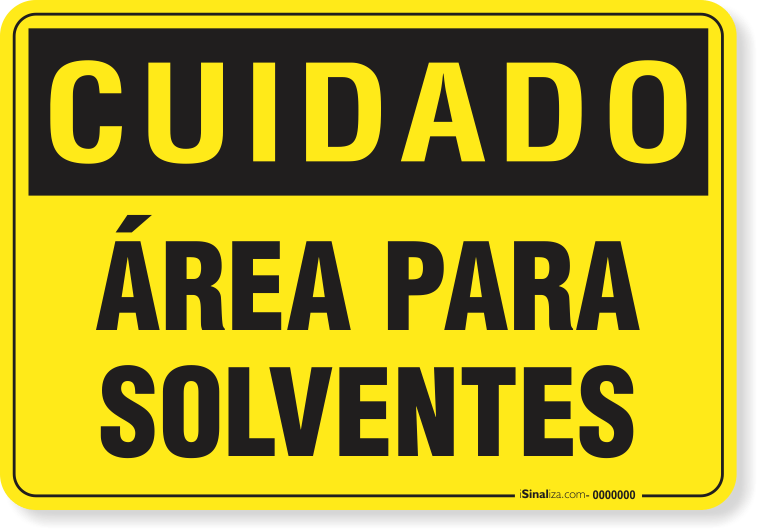 Placa Cuidado  Área Para Solventes
