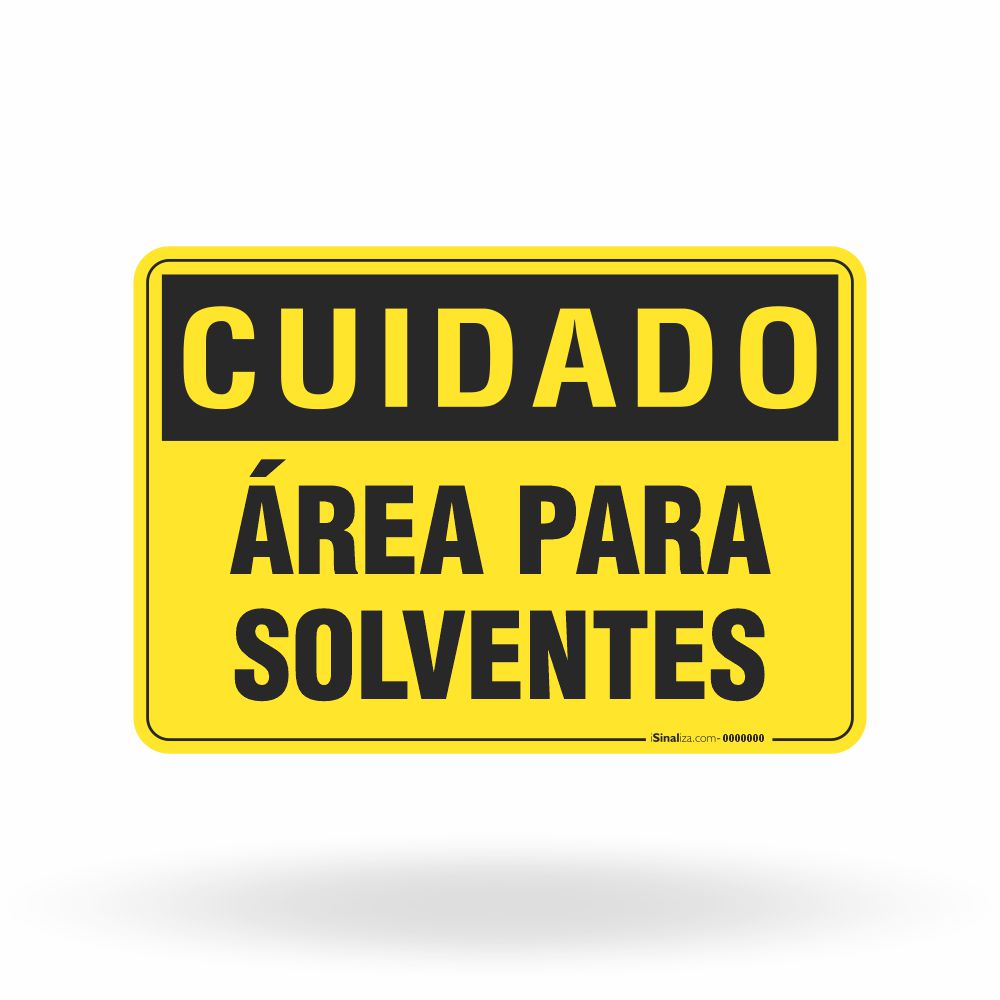 Placa Cuidado - Área para Solventes