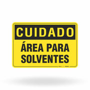 Placa Cuidado - Área para Solventes