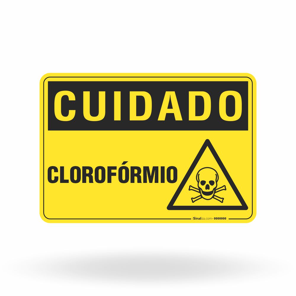 Placa Cuidado - Clorofórmio