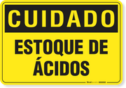 Placa Cuidado  Estoque De Ácidos