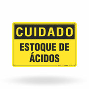 Placa Cuidado - Estoque de Ácidos
