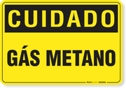 Placa Cuidado  Gás Metano