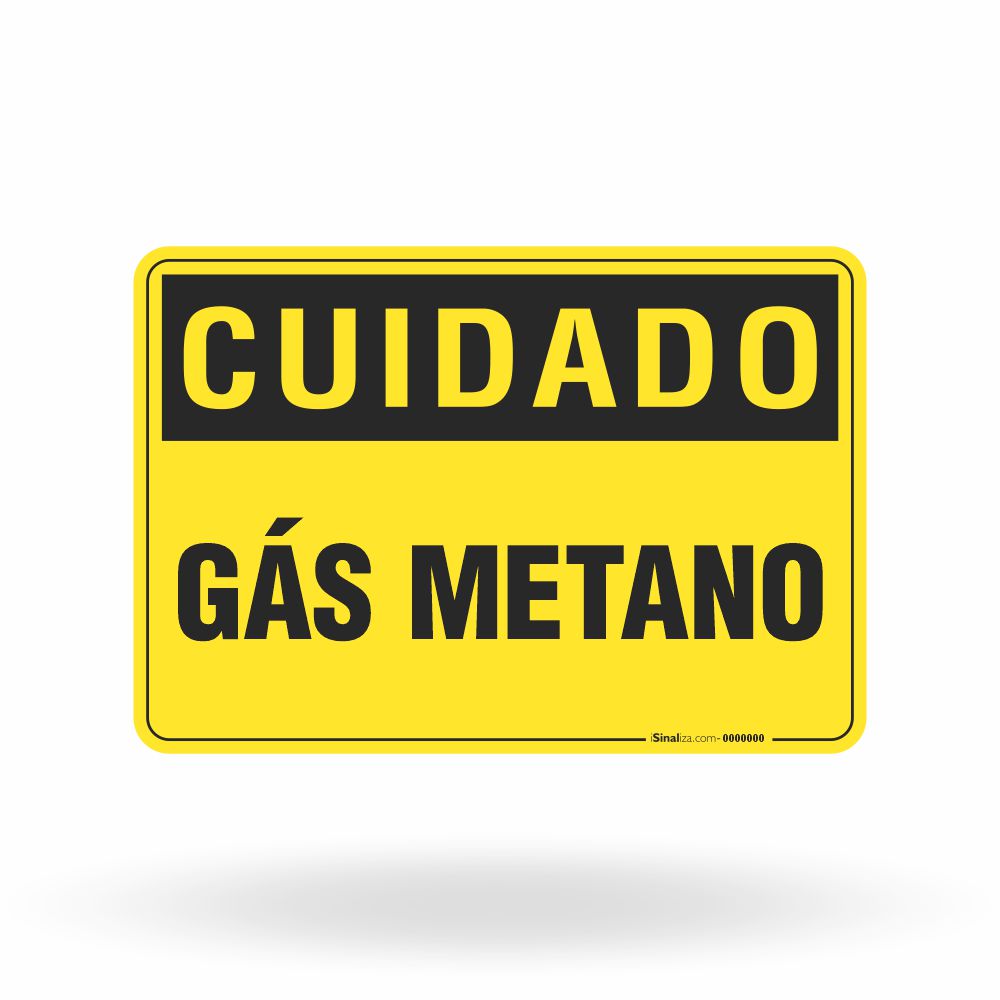 Placa Cuidado - Gás Metano