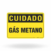 Placa Cuidado - Gás Metano