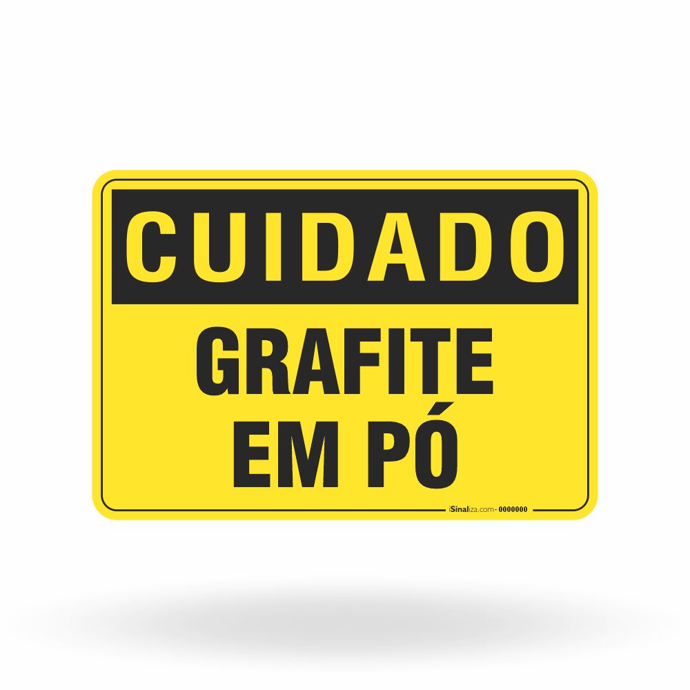 Placa Cuidado - Grafite em Pó