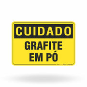 Placa Cuidado - Grafite em Pó
