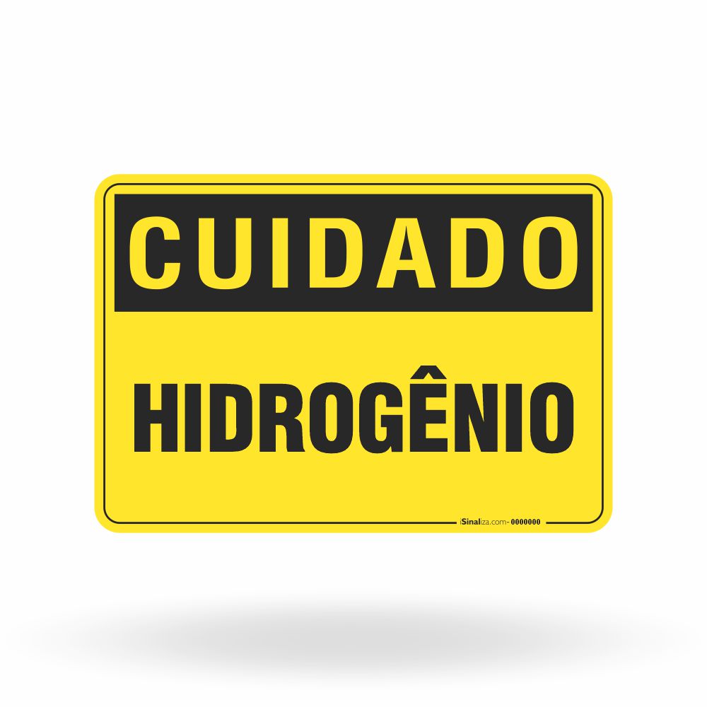 Placa Cuidado - Hidrogênio