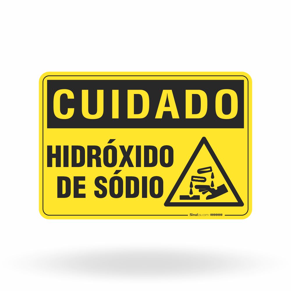Placa Cuidado - Hidróxido de Sódio