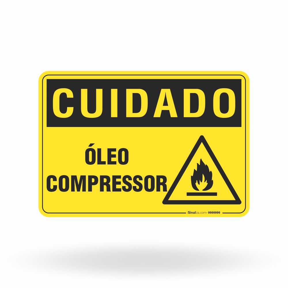 Placa Cuidado - Óleo Compressor