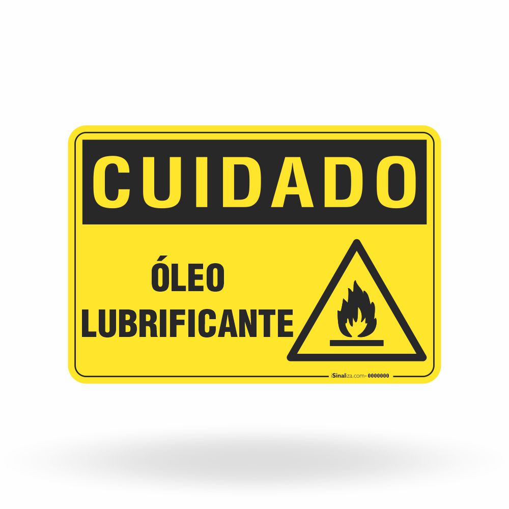 Placa Cuidado - Óleo Lubrificante Industrial