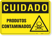 Placa Cuidado  Produtos Contaminados