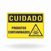 Placa Cuidado - Produtos Contaminados