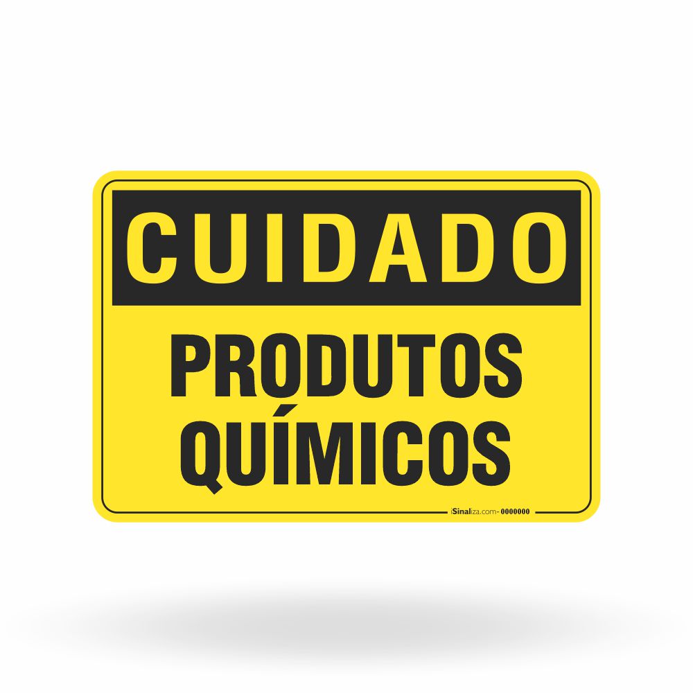 Placa Cuidado - Produtos Químicos