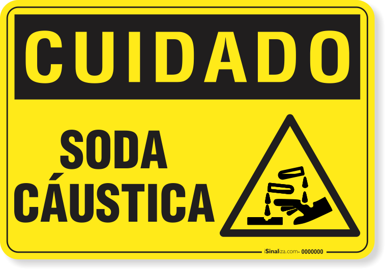 Placa Cuidado  Soda Cáustica