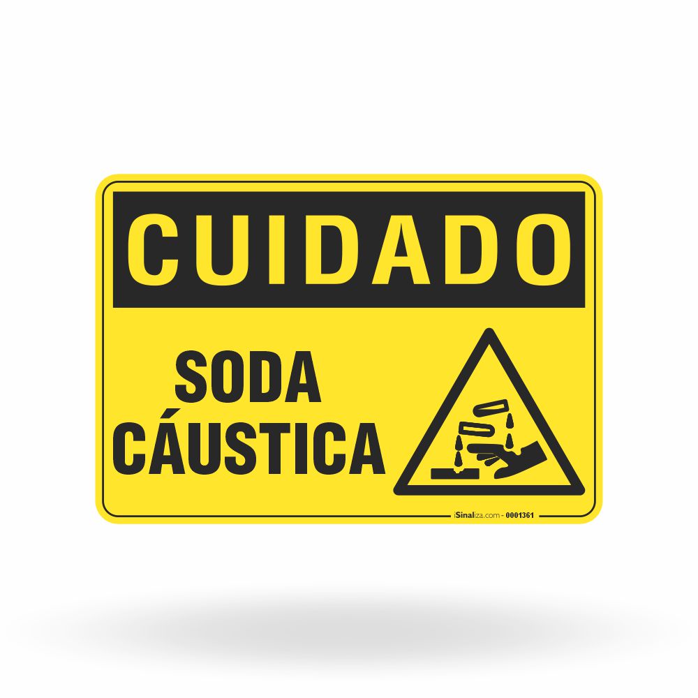 Placa Cuidado - Soda Cáustica