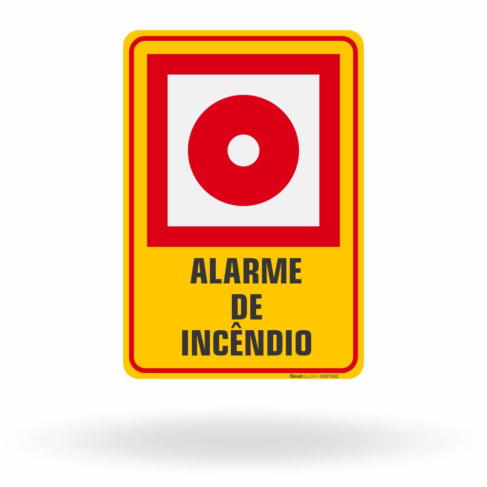 Placa de Sinalização "Alarme de Incêndio"