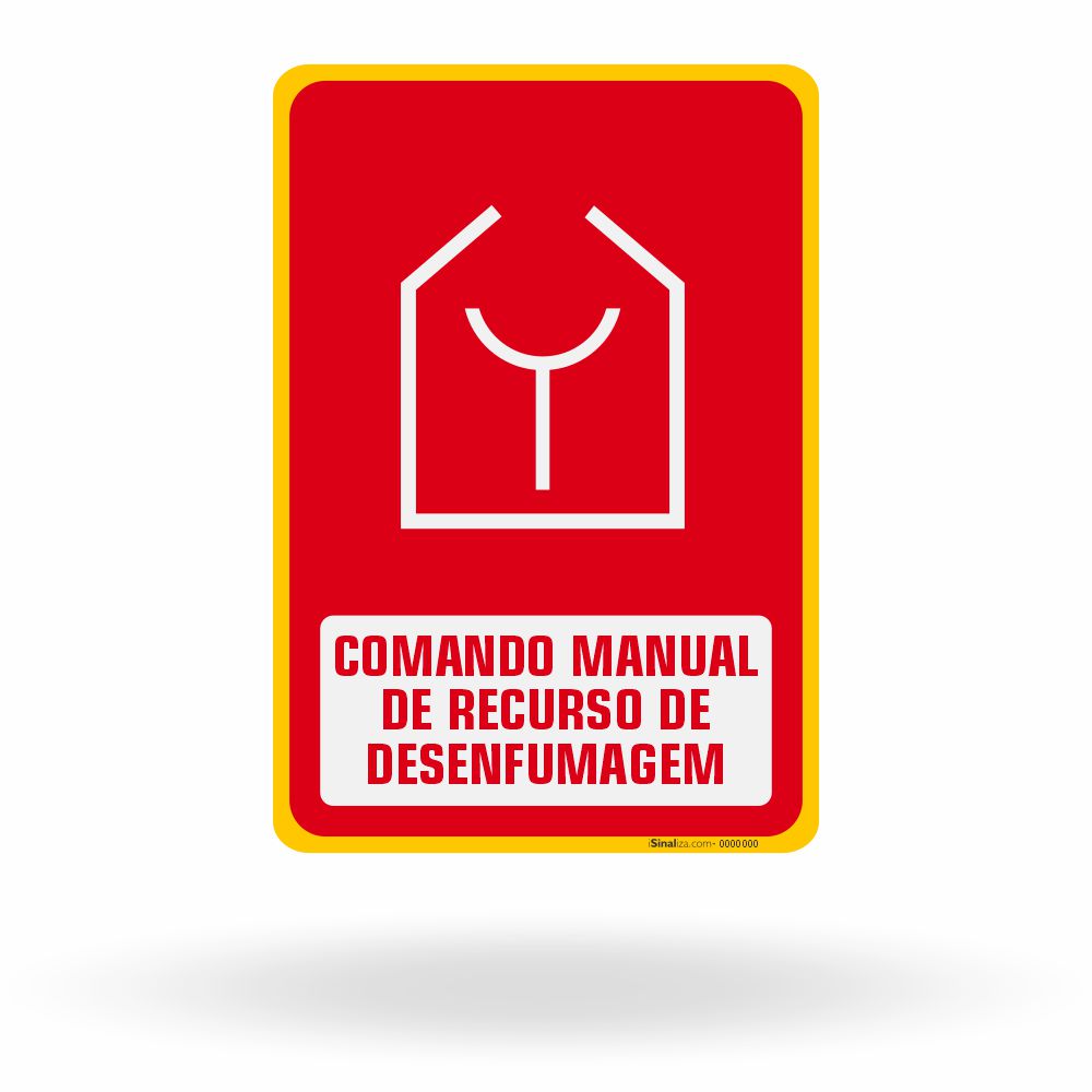 Placa de Sinalização Comando Manual de Recurso de Desenfumagem