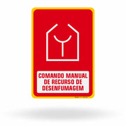 Placa de Sinalização Comando Manual de Recurso de Desenfumagem