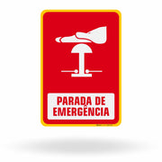 Placa de Sinalização "Parada de Emergência"