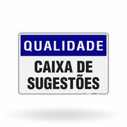 Placa Qualidade - Caixa de Sugestões