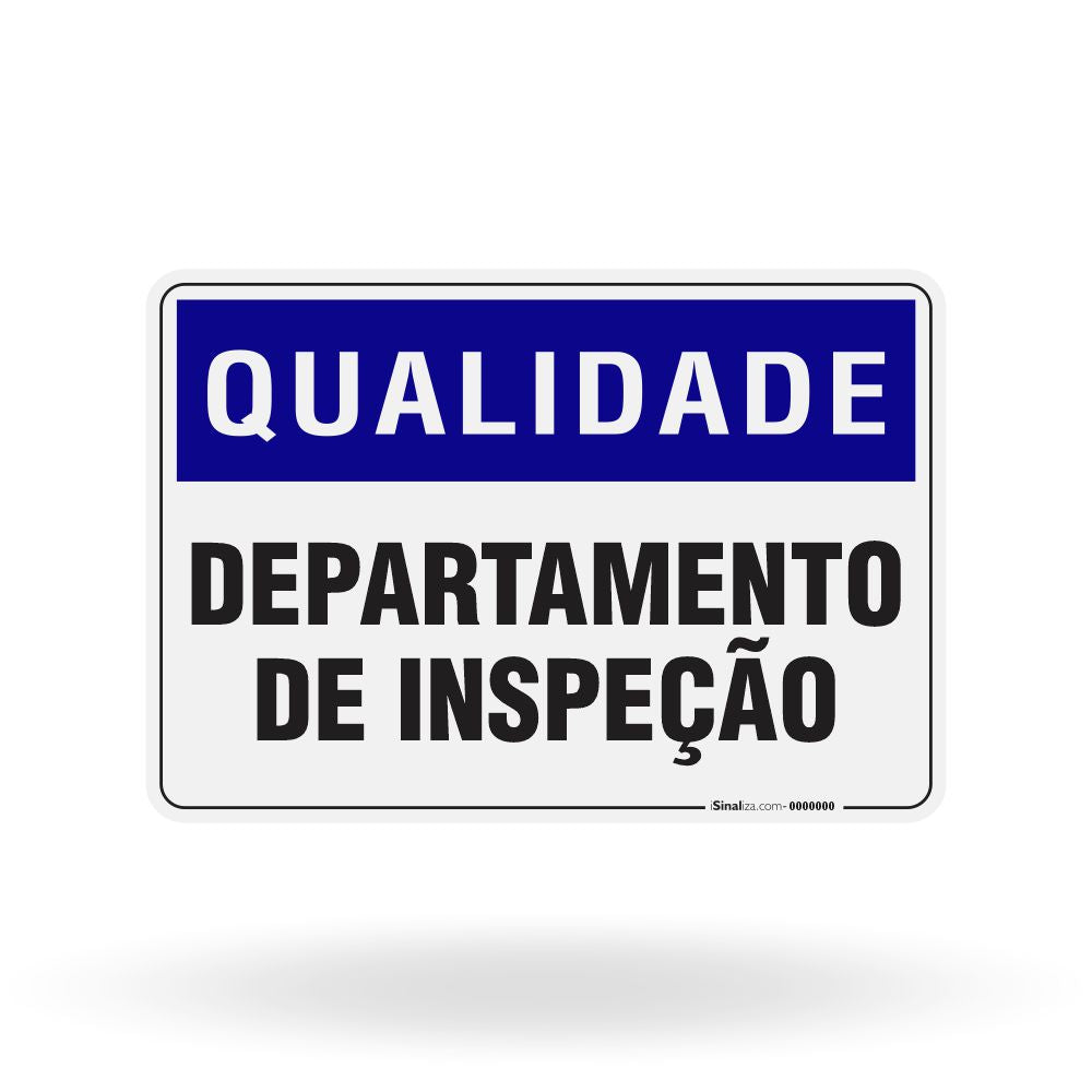 Placa Qualidade - Departamento de Inspeção