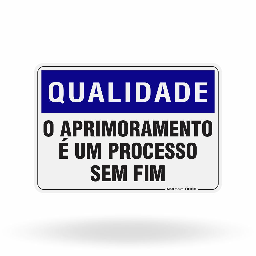 Placa Qualidade - O Aprimoramento é um Processo Sem Fim