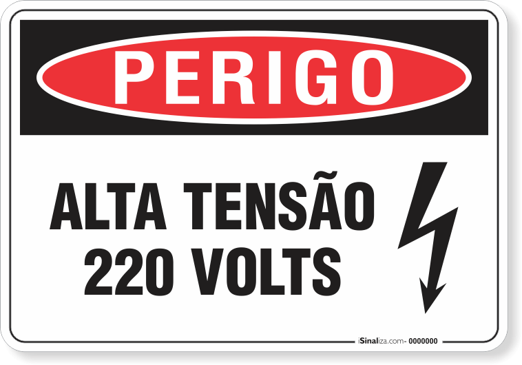 Placa Perigo Alta Tensão 220v