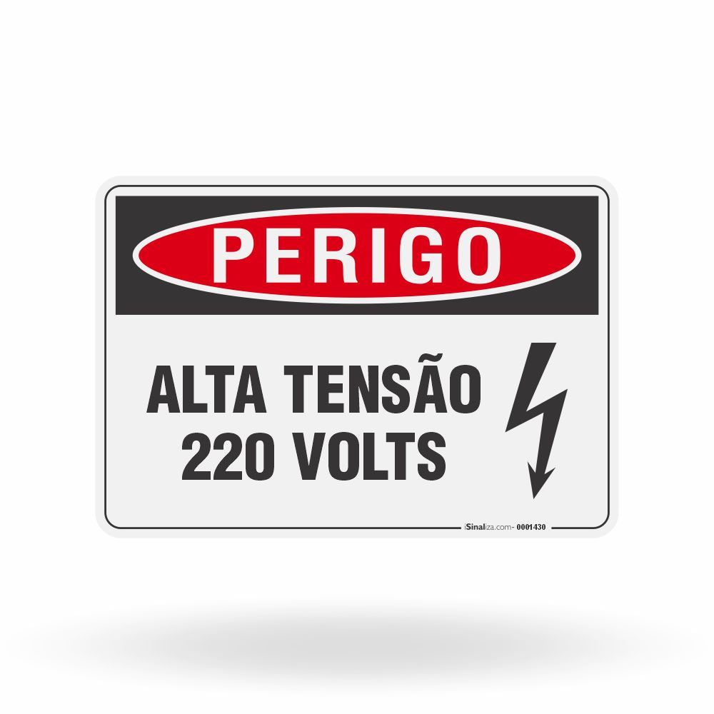 Placa Perigo - Alta Tensão 220v