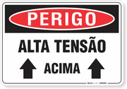 Placa Perigo Alta Tensão Acima