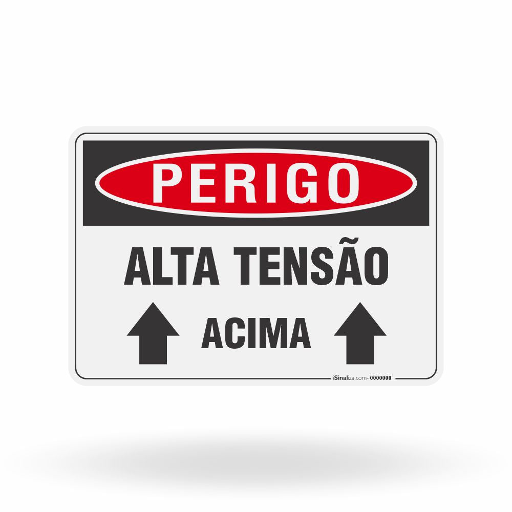 Placa Perigo - Alta Tensão Acima