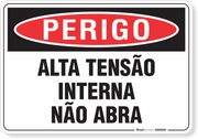 Placa Perigo Alta Tensão Interna Não Abra