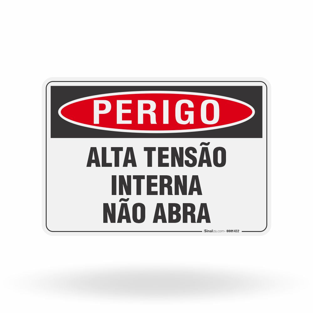Placa Perigo - Alta Tensão Interna Não Abra