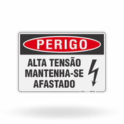 Placa Perigo - Alta Tensão Mantenha-se Afastado