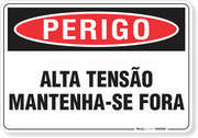 Placa Perigo Alta Tensão Mantenha-Se Fora