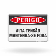 Placa Perigo - Alta Tensão Mantenha-se Fora