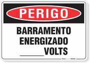 Placa Perigo Barramento Energizado Volts