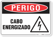 Placa Perigo Cabo Energizado