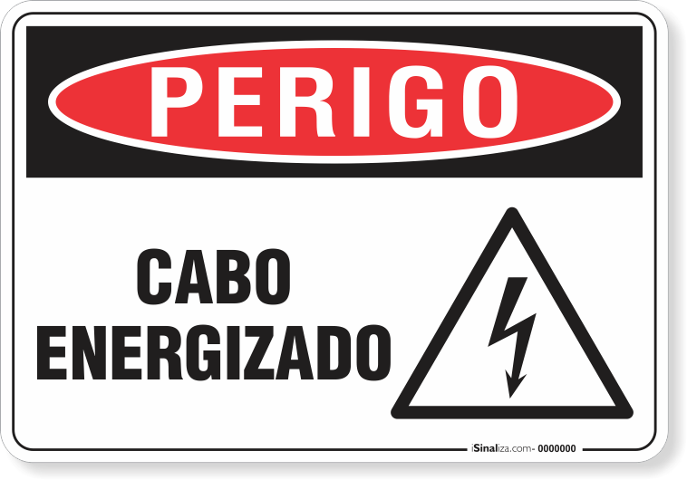 Placa Perigo Cabo Energizado