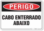 Placa Perigo Cabo Enterrado Abaixo