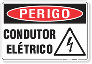 Placa Perigo Condutor Elétrico