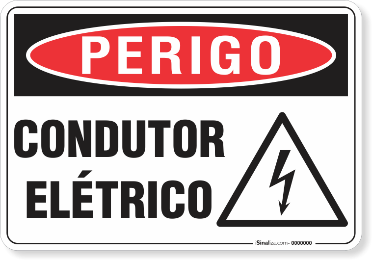 Placa Perigo Condutor Elétrico