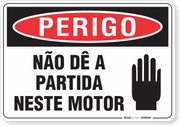 Placa Perigo Não Dê A Partida Neste Motor