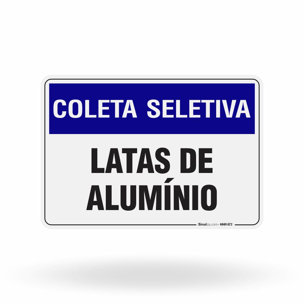 Placa Coleta Seletiva - Latas de Alumínio